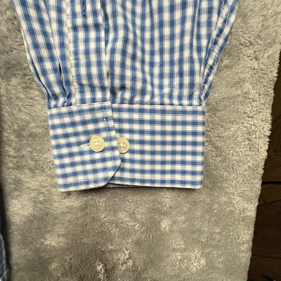 IZOD Men's 3XL Blue & White Check Button Down Dress Shirt Roomy Plus SEE DESCRIP - Picture 10 of 14